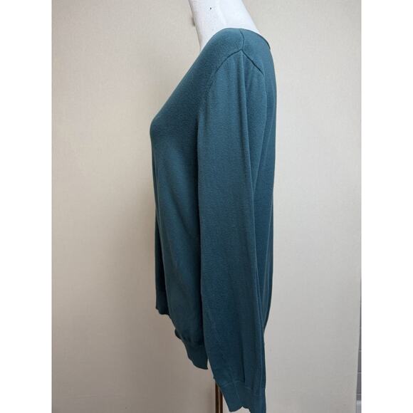 Loft Outlet Green Lightweight Knit Sweater Women's Size XL Long Sleeve V-neck - Picture 7 of 12